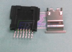 SATA 7P 母座带弹片 反铆线式 180°