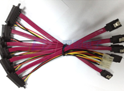 SATA7+15P母头带螺孔对7P组合四合一对PH4.2 12P